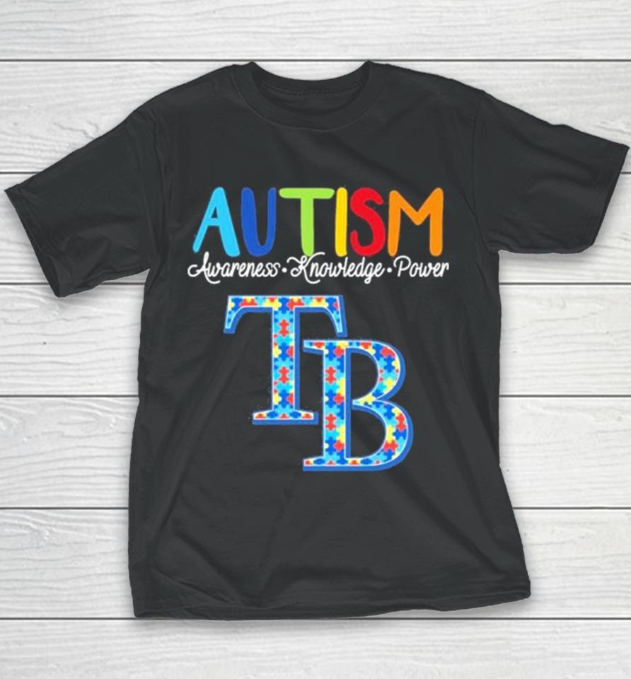 Tampa Bay Rays Autism Awareness Knowledge Power Youth T-Shirt