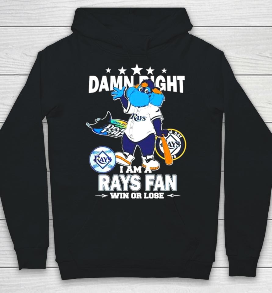 Tampa Bay Rays Mascot Damn Right I Am A Yankees Fan Win Or Lose Hoodie