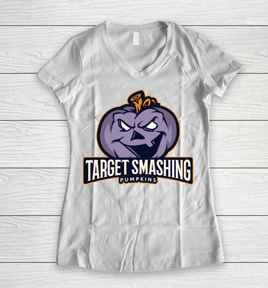 Target Smashing Pumpkins Purple Women V-Neck T-Shirt
