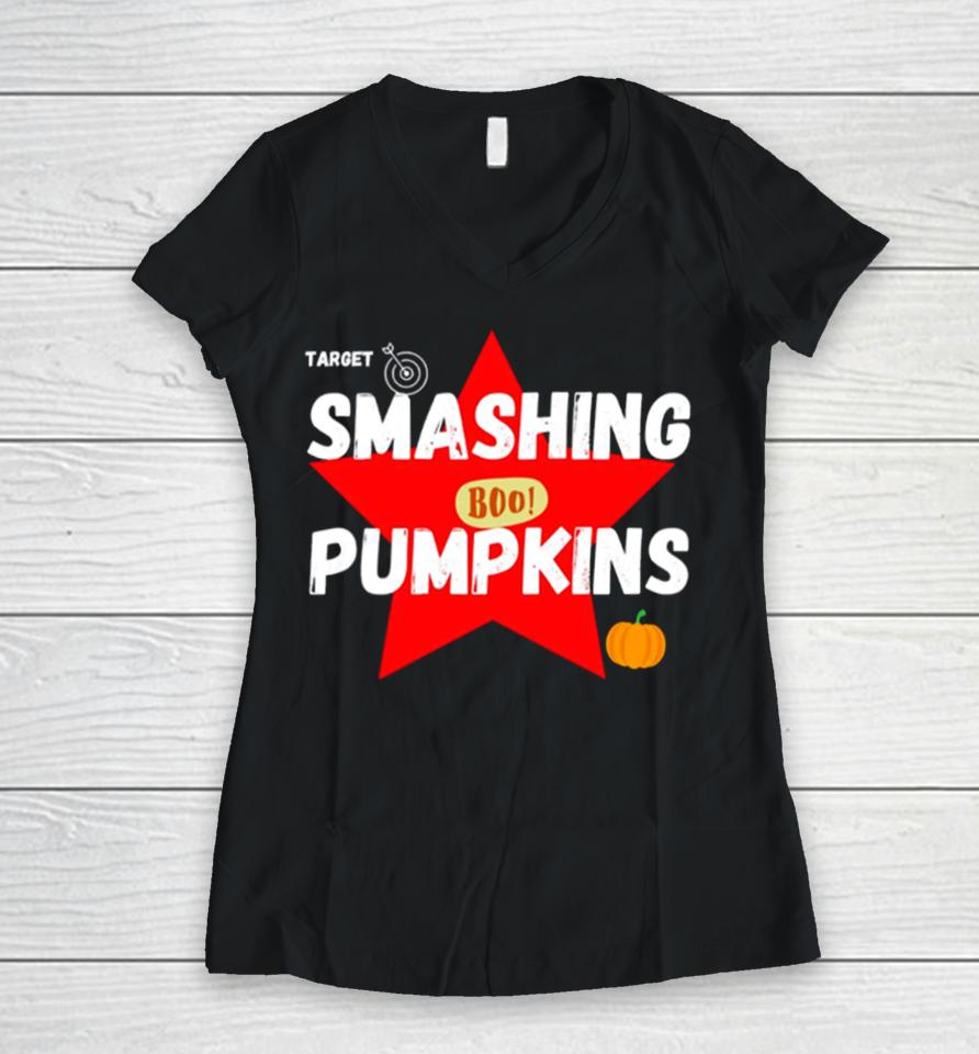 Target Smashing Pumpkins Red Women V-Neck T-Shirt