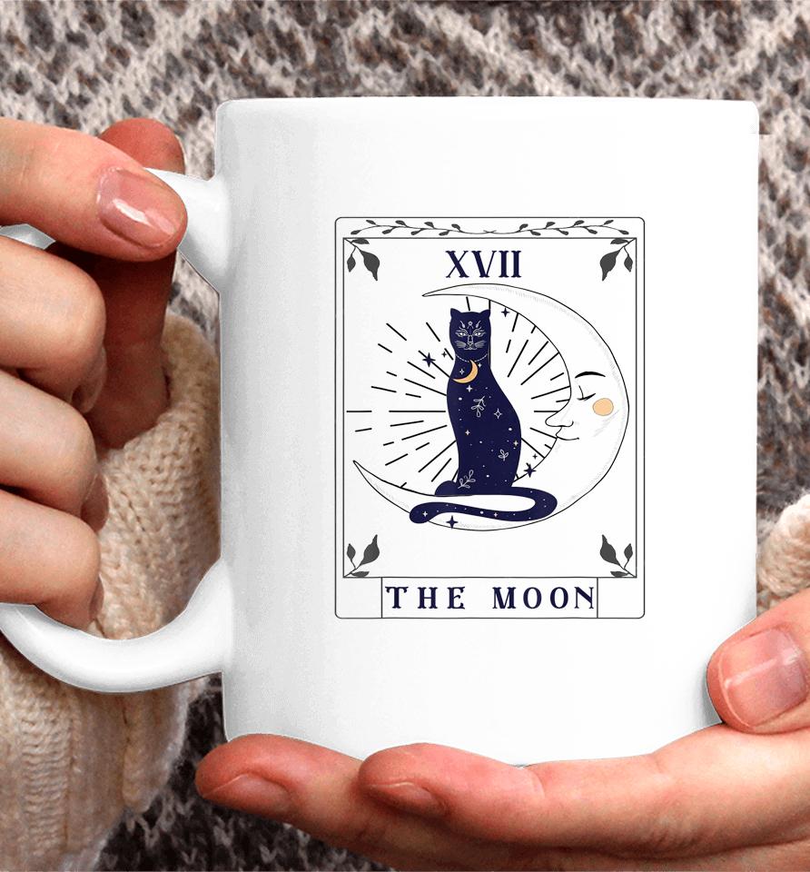 Tarot Card Crescent Moon And Cat Graphic Coffee Mug