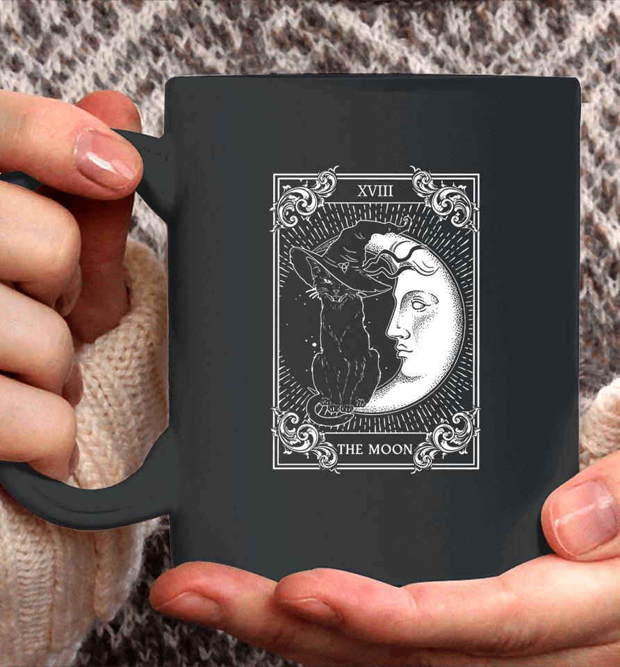Tarot Card Crescent Moon And Cat Graphic Coffee Mug