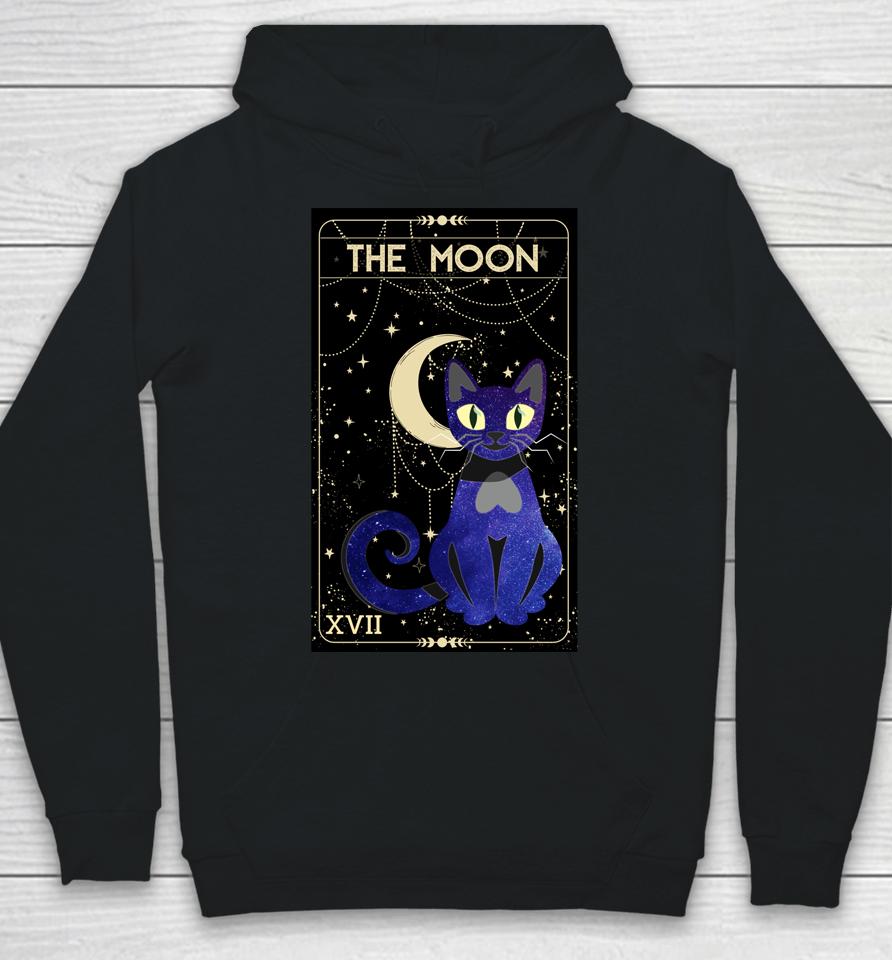 Tarot Card Crescent Moon And Cat Of Moon And Black Cat Hoodie