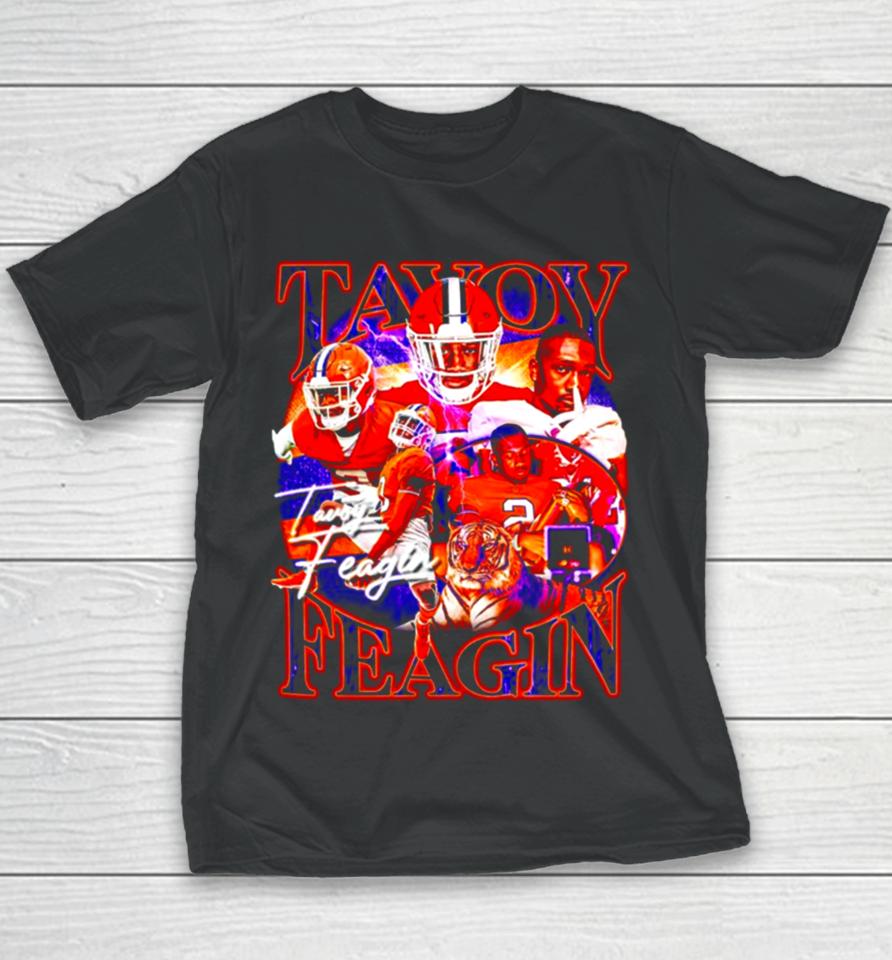 Tavoy Feagin Clemson Tigers Football Graphic Poster Youth T-Shirt