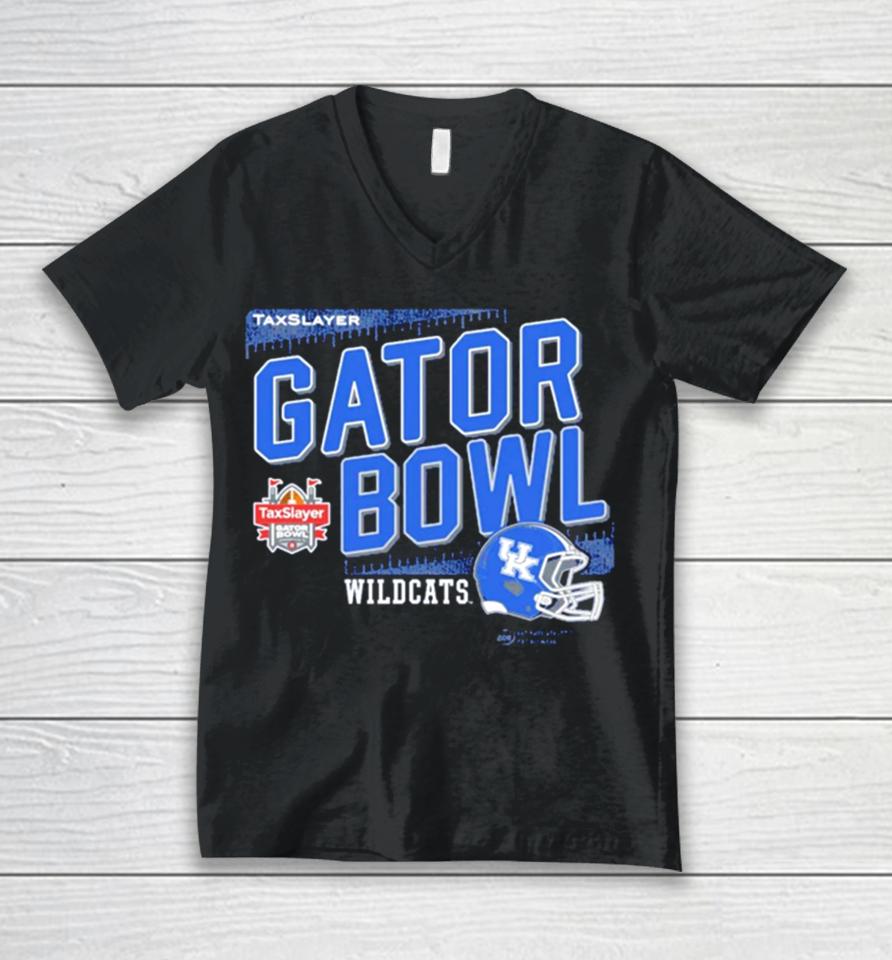 Taxslayer Gator Bowl 2023 Kentucky Wildcats Helmet Unisex V-Neck T-Shirt