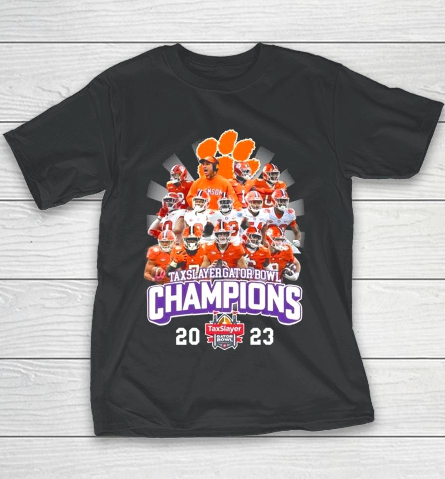 Taxslayer Gator Bowl Champions 2023 Clemson Tigers Youth T-Shirt