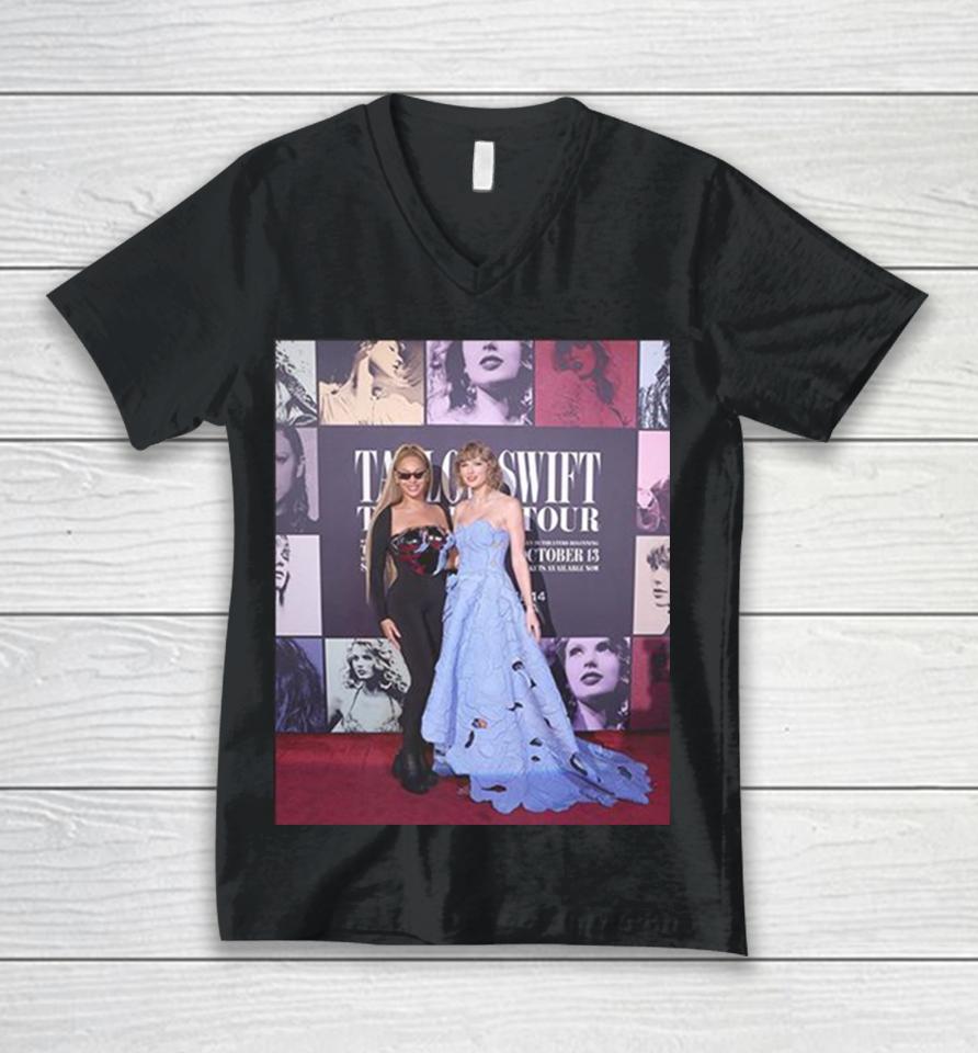 Taylor Swift And Beyonce Tonight At Ts The Eras Tour Film Premiere Unisex V-Neck T-Shirt