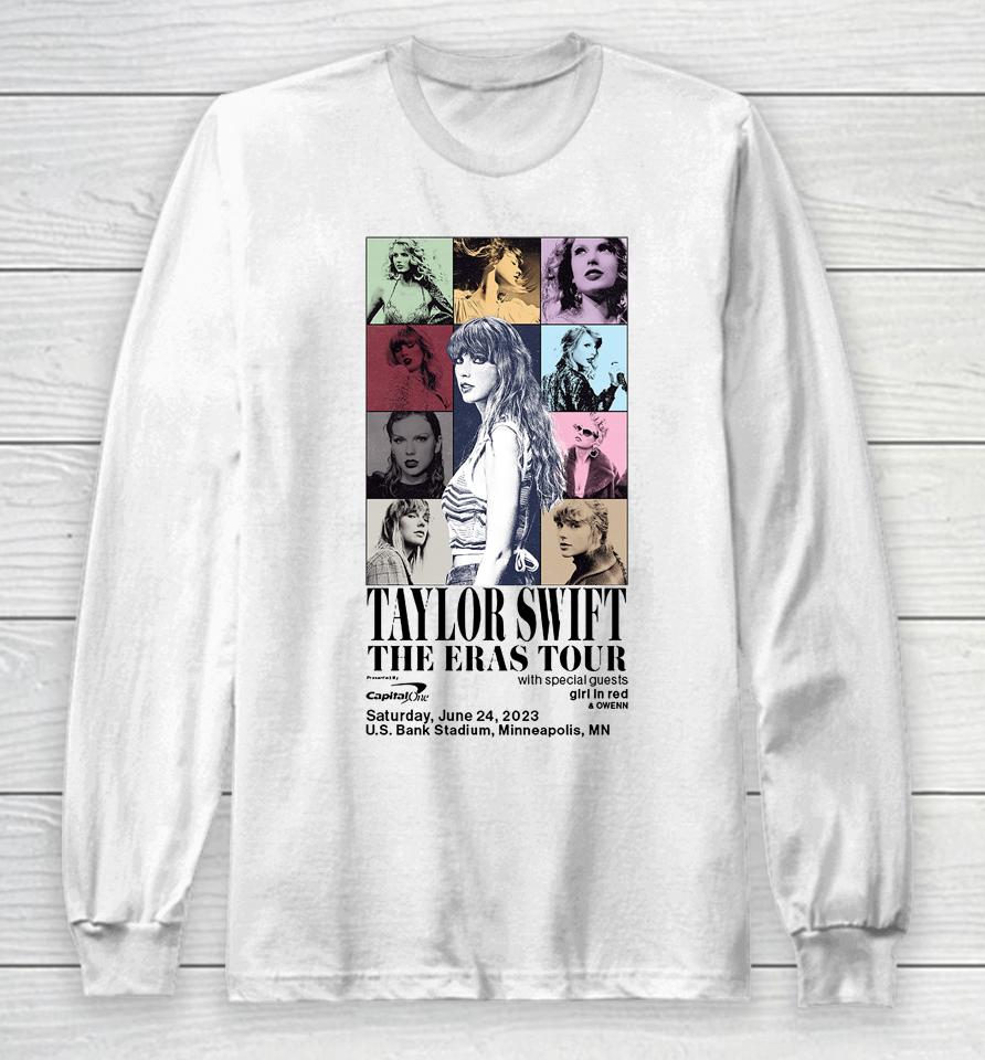 Taylor Swift The Eras Tour Us Bank Stadium Minneapolis Minnesota 2023 Long Sleeve T-Shirt