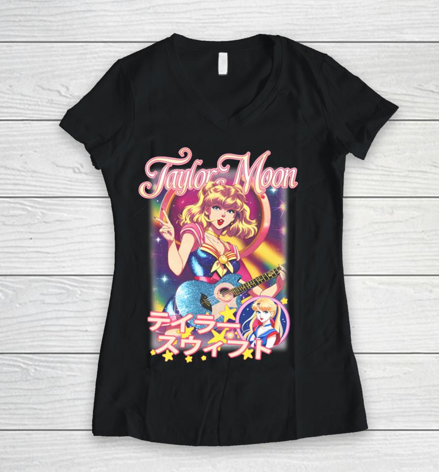 Taylor Swift X Sailor Moon Taylor Moon Women V-Neck T-Shirt