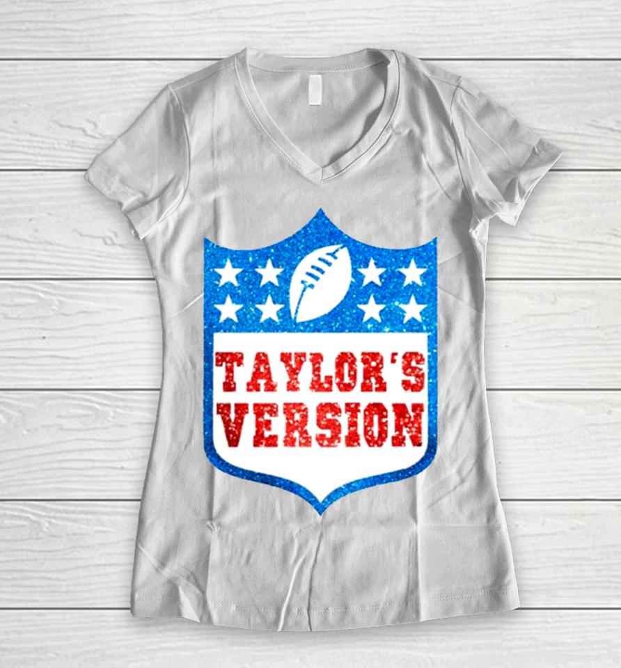 Taylors Version Football Kansas City Chiefs Game Day Women V-Neck T-Shirt