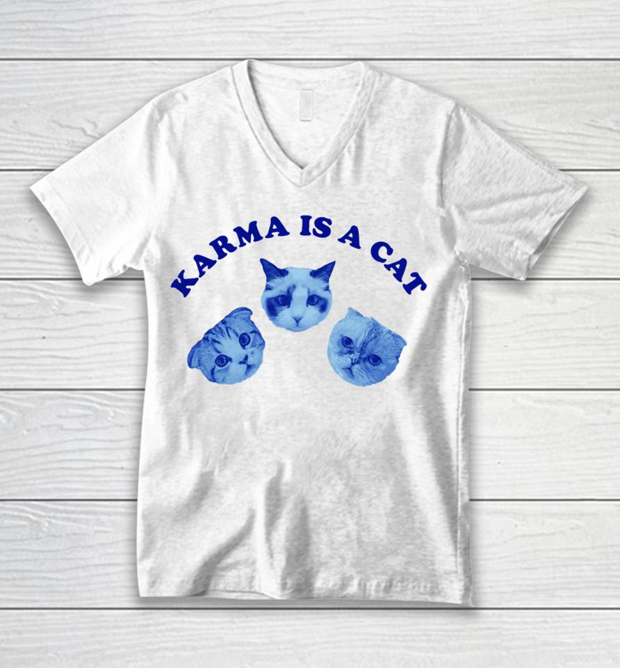 Taylorswift Karma Is A Cat Unisex V-Neck T-Shirt