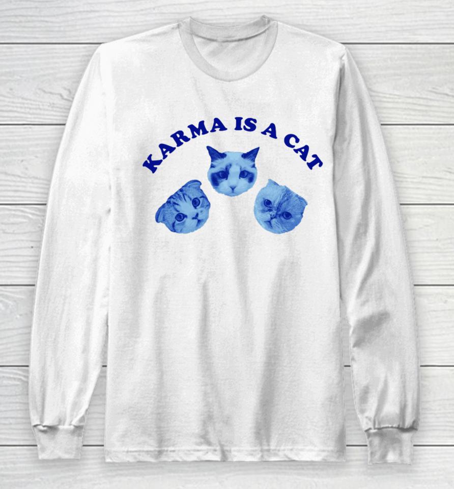 Taylorswift Paigeaiiison Karma Is A Cat Long Sleeve T-Shirt