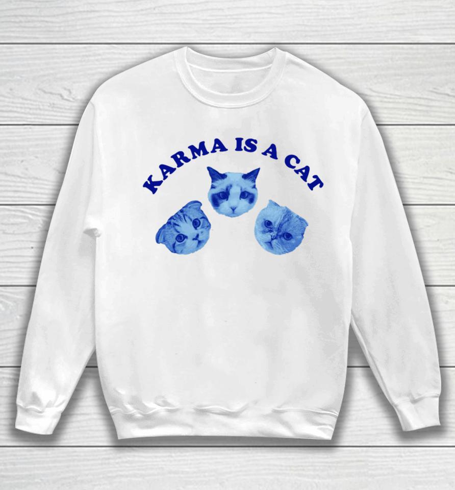 Taylorswift Paigeaiiison Karma Is A Cat Sweatshirt