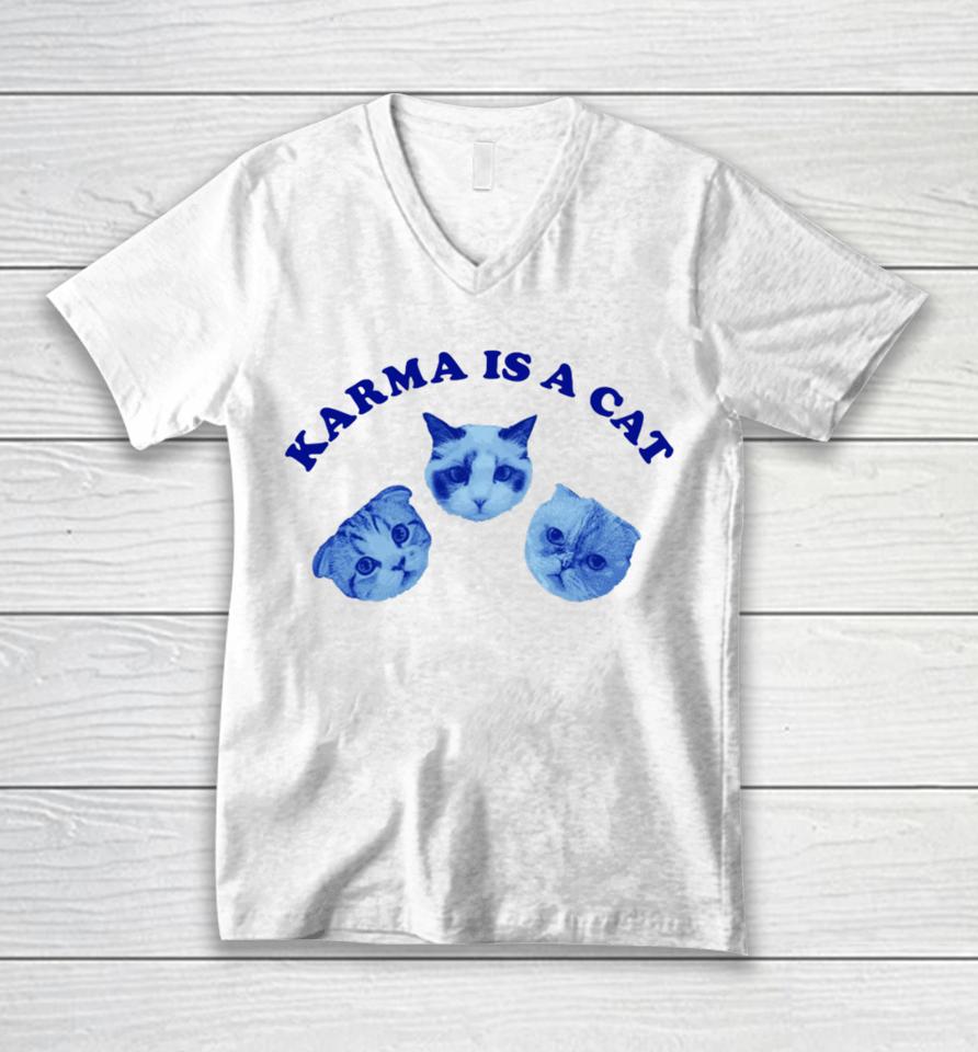 Taylorswift Paigeaiiison Karma Is A Cat Unisex V-Neck T-Shirt