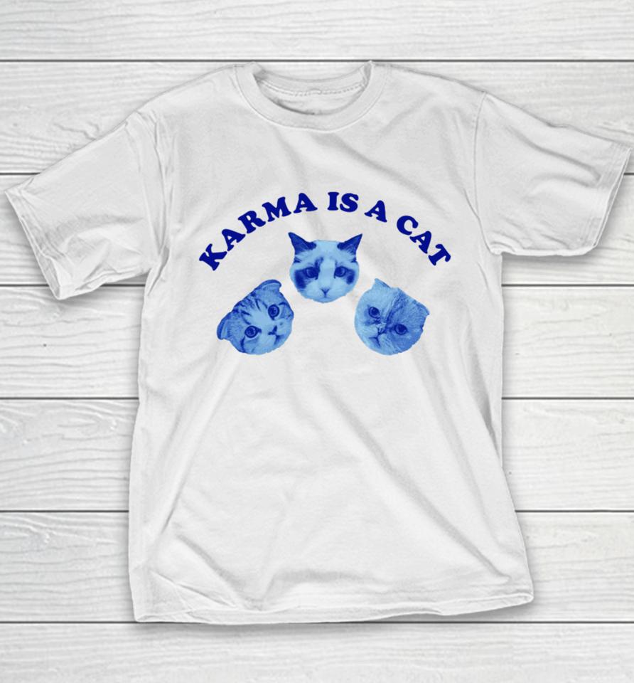 Taylorswift Paigeaiiison Karma Is A Cat Youth T-Shirt