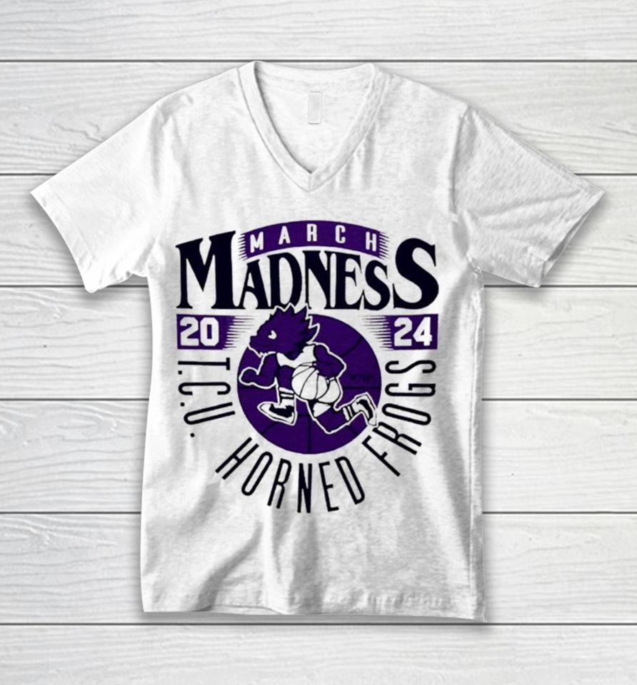Tcu Horned Frogs 2024 March Madness Mascot Unisex V-Neck T-Shirt