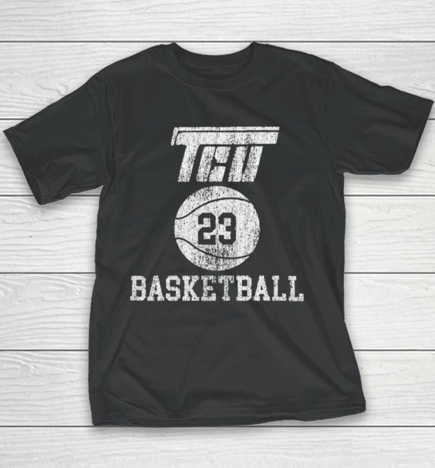 Tcu Horned Frogs Basketball Flying T 2023 T Youth T-Shirt