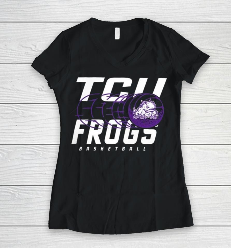 Tcu Horned Frogs Basketball Logo 2024 Women V-Neck T-Shirt