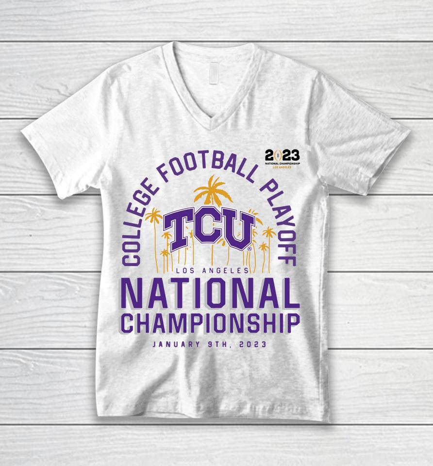 Tcu Horned Frogs College Football Playoff 2023 National Championship Game Return Run Unisex V-Neck T-Shirt