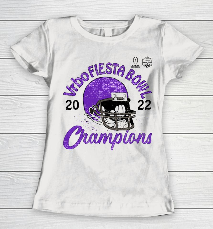 Tcu Horned Frogs Fiesta Bowl Champions Favorite Cheer College Football Playoff 2022 Women T-Shirt