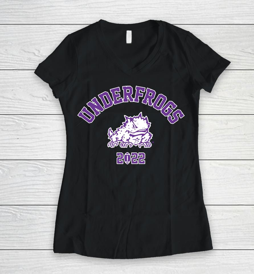 Tcu Horned Frogs Underfrogs Women V-Neck T-Shirt