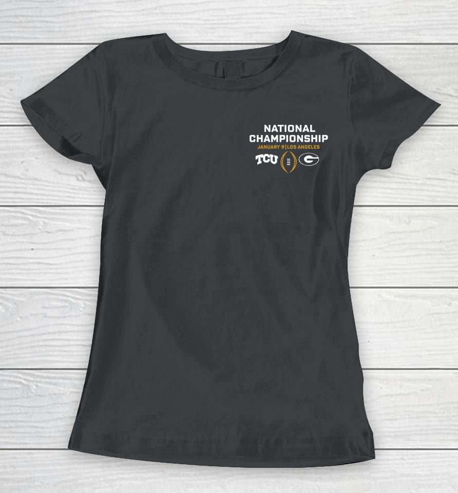 Tcu Vs Georgia Playoff 2023 National Championship Matchup Logo Women T-Shirt