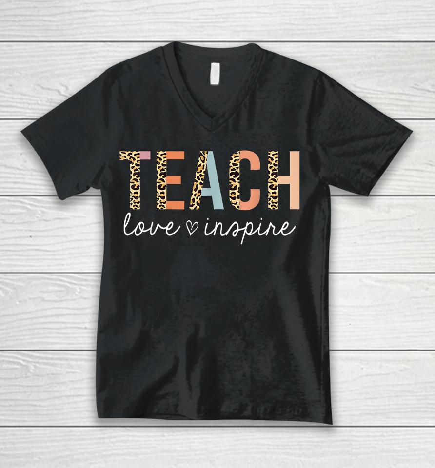 Teach Love Inspire Back To School Unisex V-Neck T-Shirt