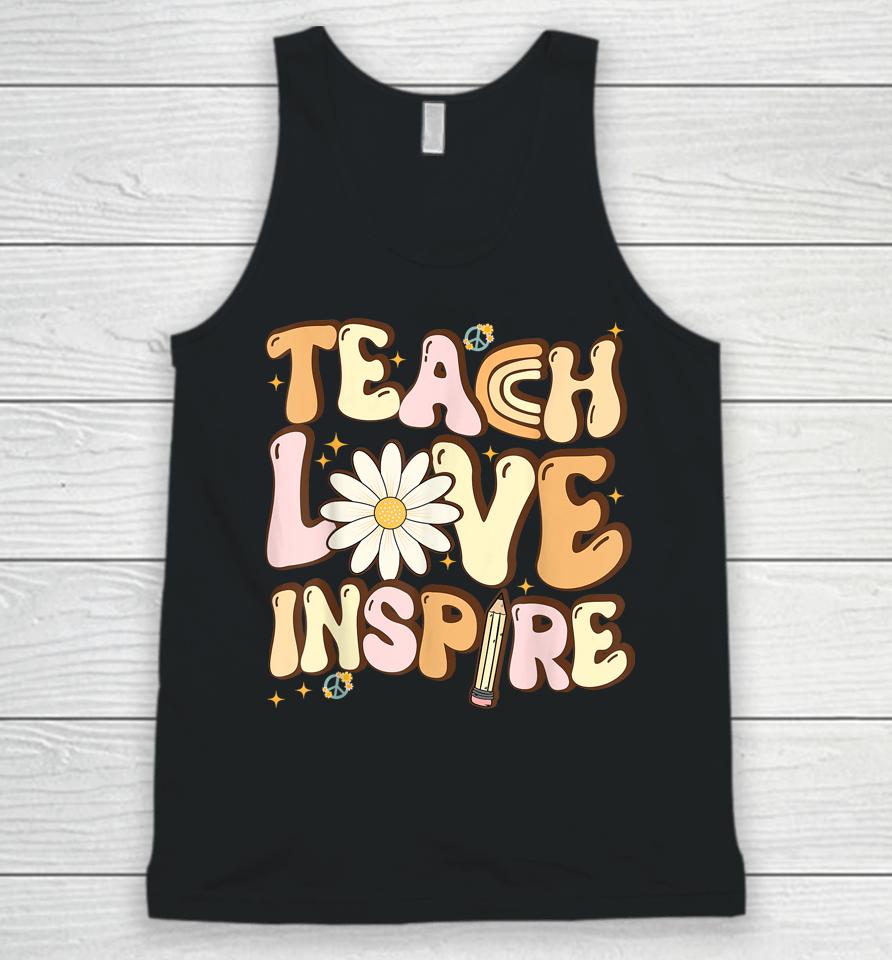 Teach Love Inspire Retro Teacher Back To School Unisex Tank Top