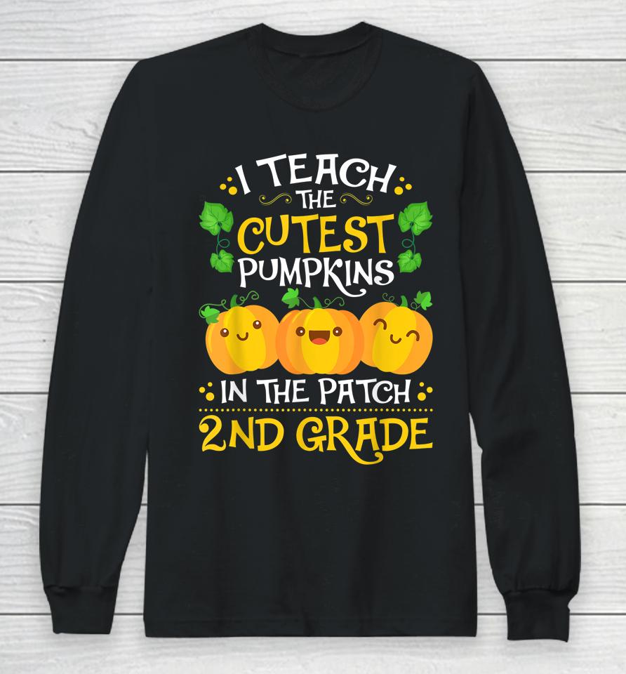 Teacher Halloween 2Nd Grade - Second Grade Cutest Pumpkins Long Sleeve T-Shirt