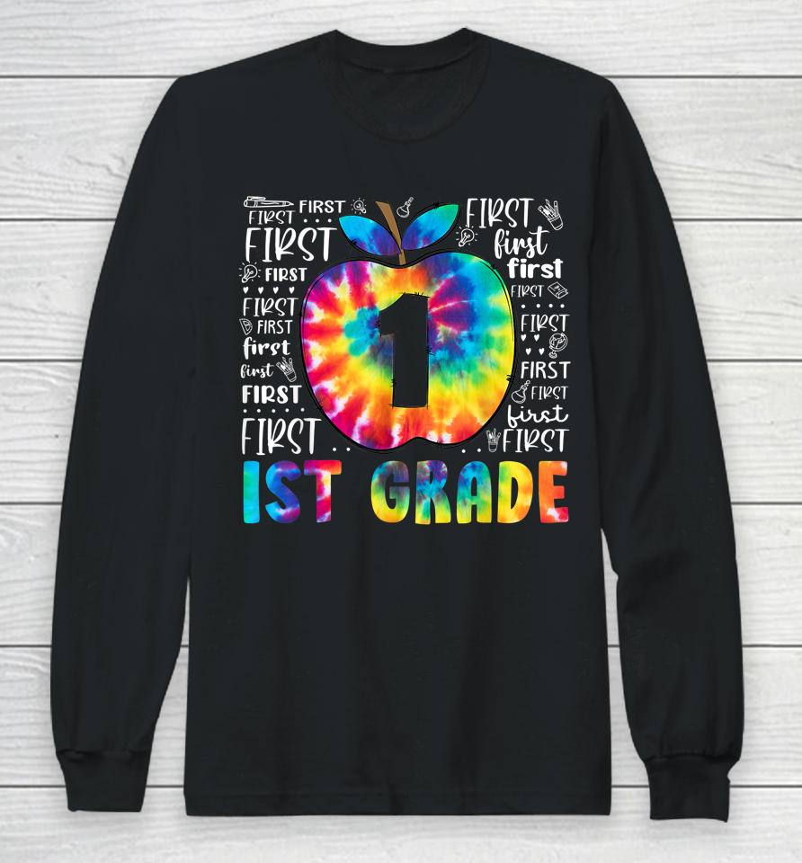 Team 1St Grade Typography Tie Dye Back To School Teacher Long Sleeve T-Shirt