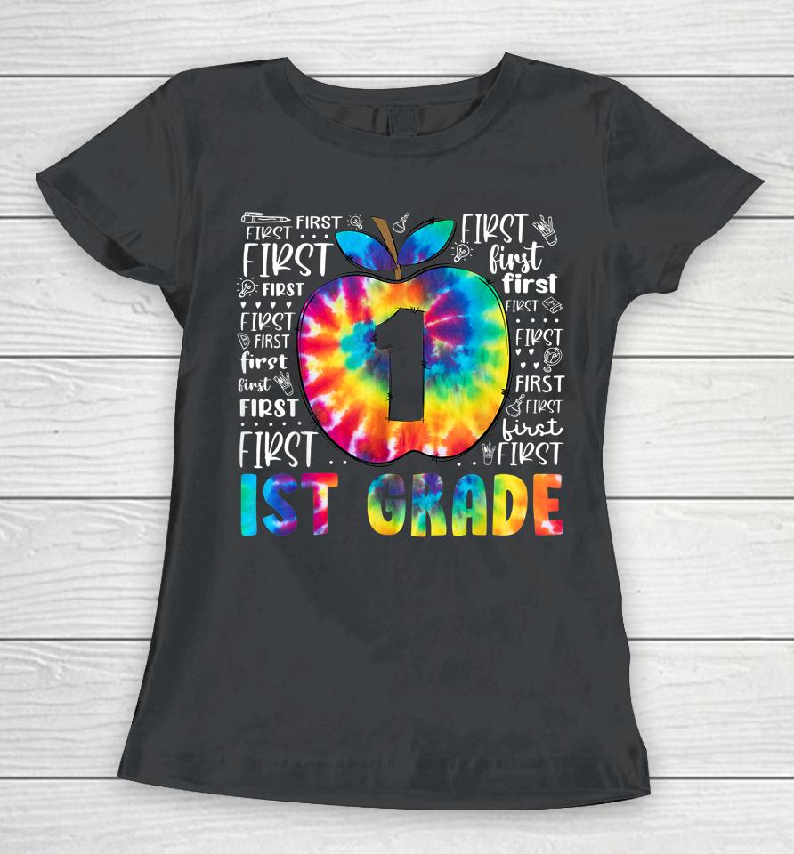 Team 1St Grade Typography Tie Dye Back To School Teacher Women T-Shirt
