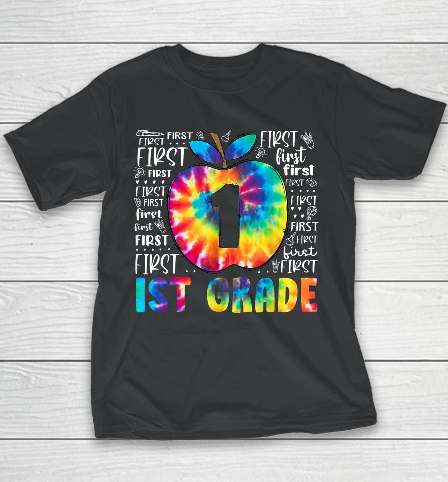 Team 1St Grade Typography Tie Dye Back To School Teacher Youth T-Shirt