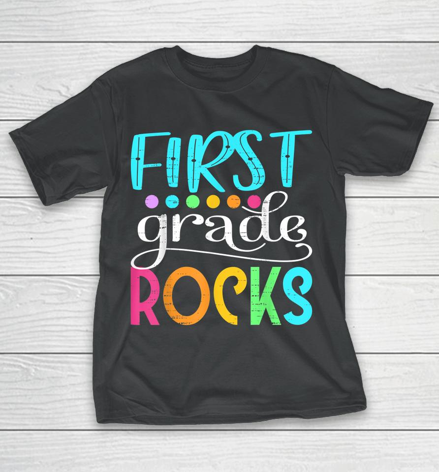 Team First Grade Hello 1St Grade Rocks Back To School Funny T-Shirt