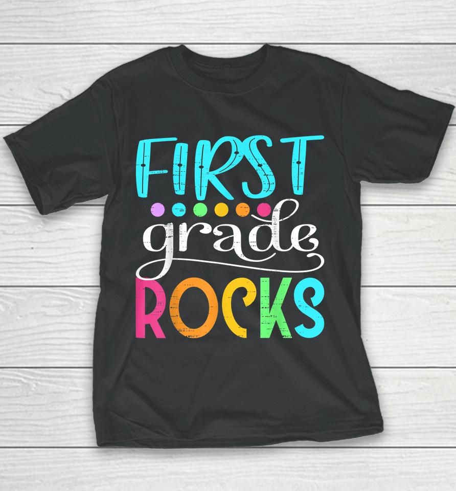 Team First Grade Hello 1St Grade Rocks Back To School Funny Youth T-Shirt