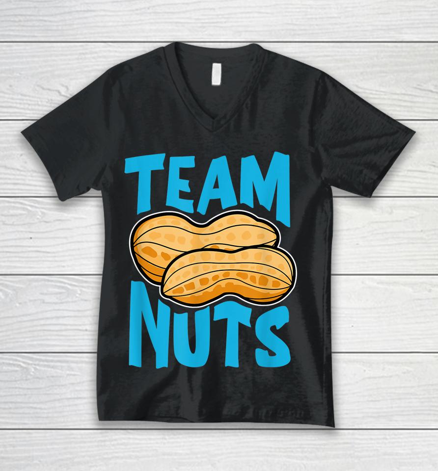 Team Nuts Funny Matching Party Baby Boy Gender Reveal Unisex V-Neck T-Shirt