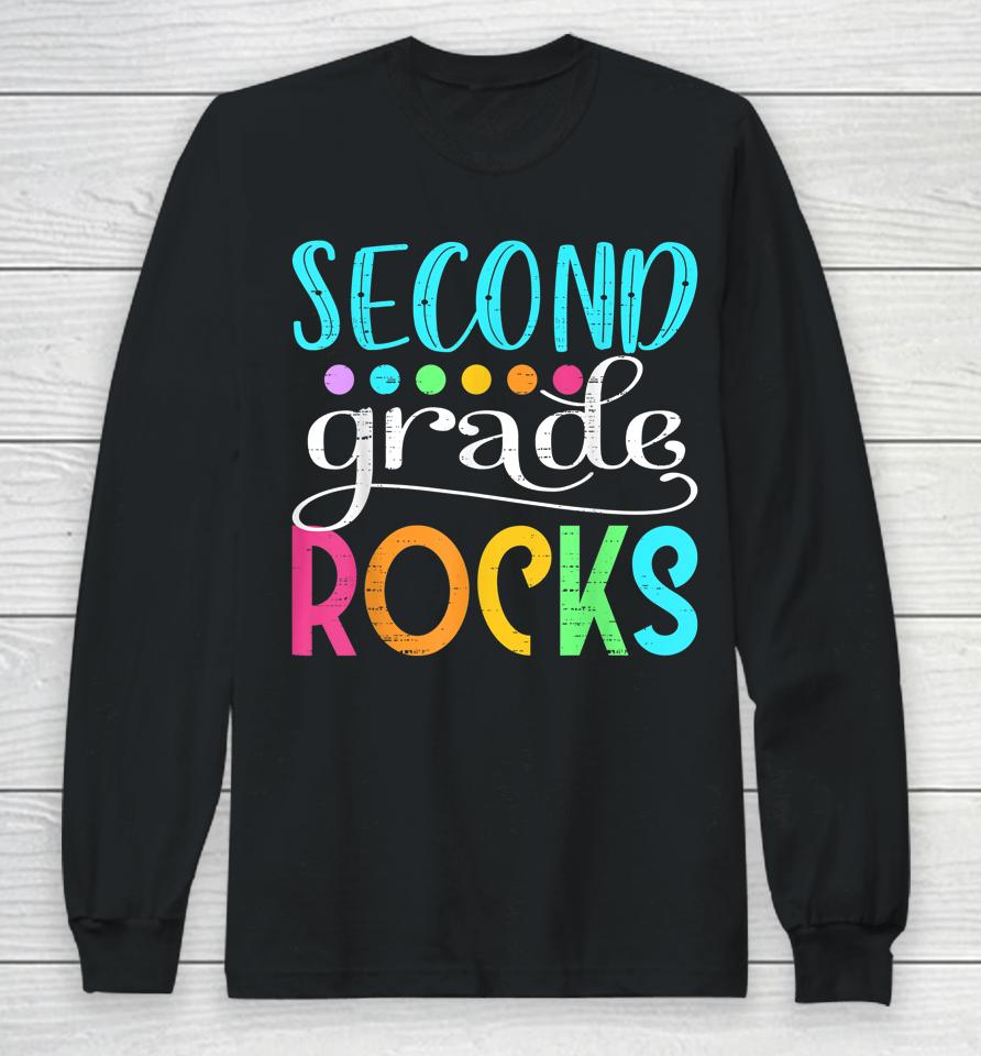 Team Second Grade Hello 2Nd Grade Rocks Back To School Funny Long Sleeve T-Shirt