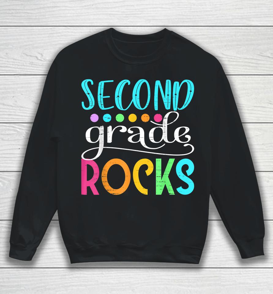 Team Second Grade Hello 2Nd Grade Rocks Back To School Funny Sweatshirt