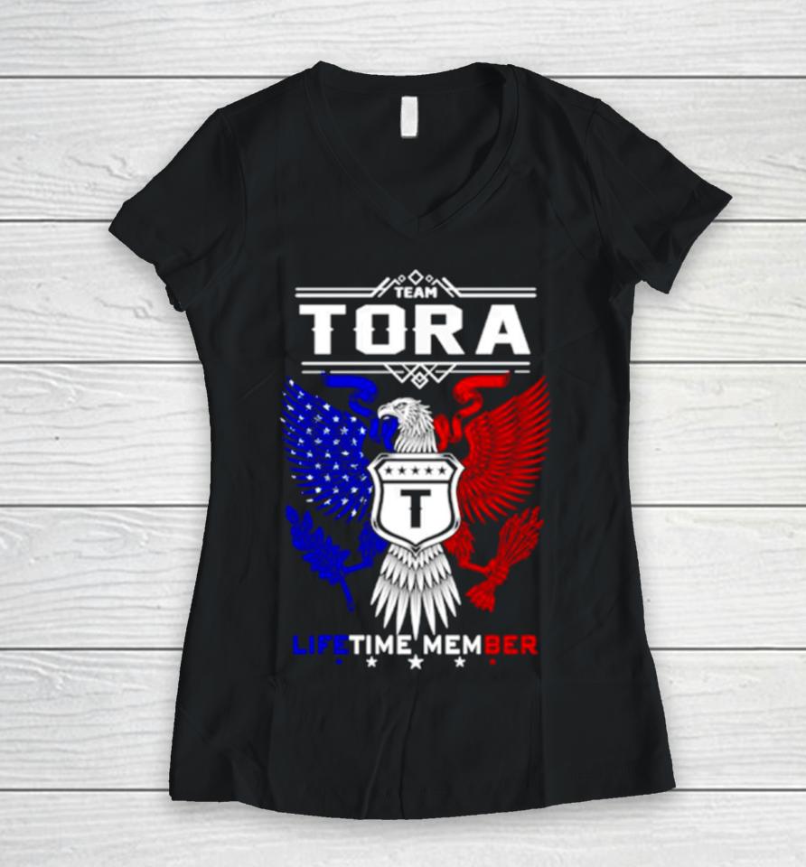 Team Tora Tora Eagle Lifetime Menber Women V-Neck T-Shirt