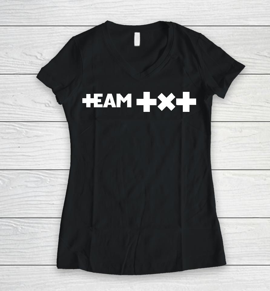 Team Txt Women V-Neck T-Shirt
