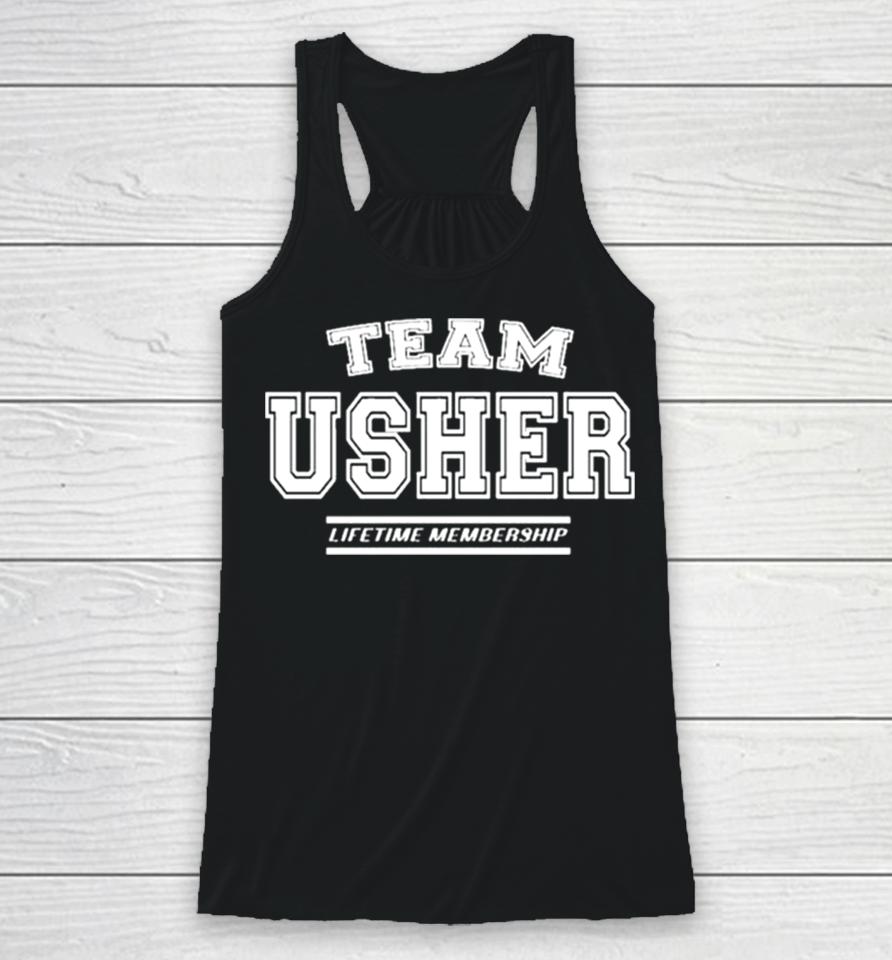 Team Usher Proud Family Surname Last Name Racerback Tank