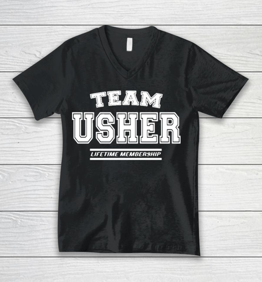 Team Usher Proud Family Surname Last Name Unisex V-Neck T-Shirt