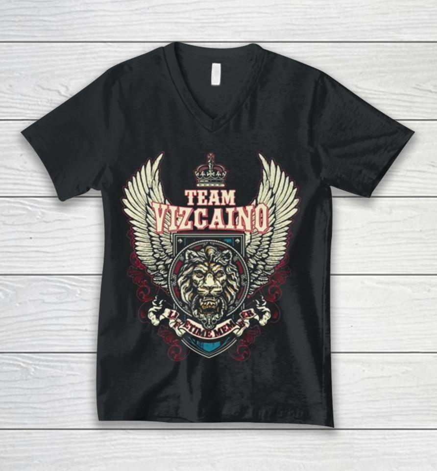 Team Vizcaino Lifetime Member Unisex V-Neck T-Shirt