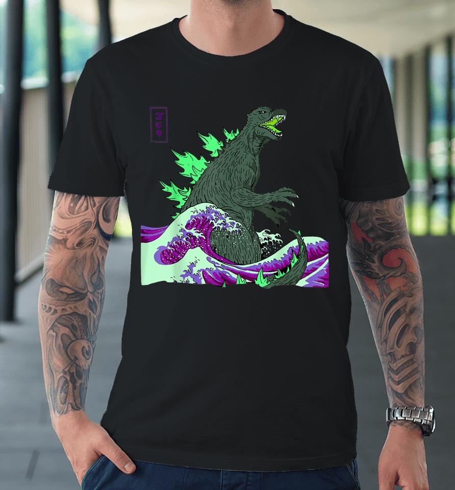 #Teamgodzilla The Great Monster Off Kanagawa Green Wave Premium T-Shirt