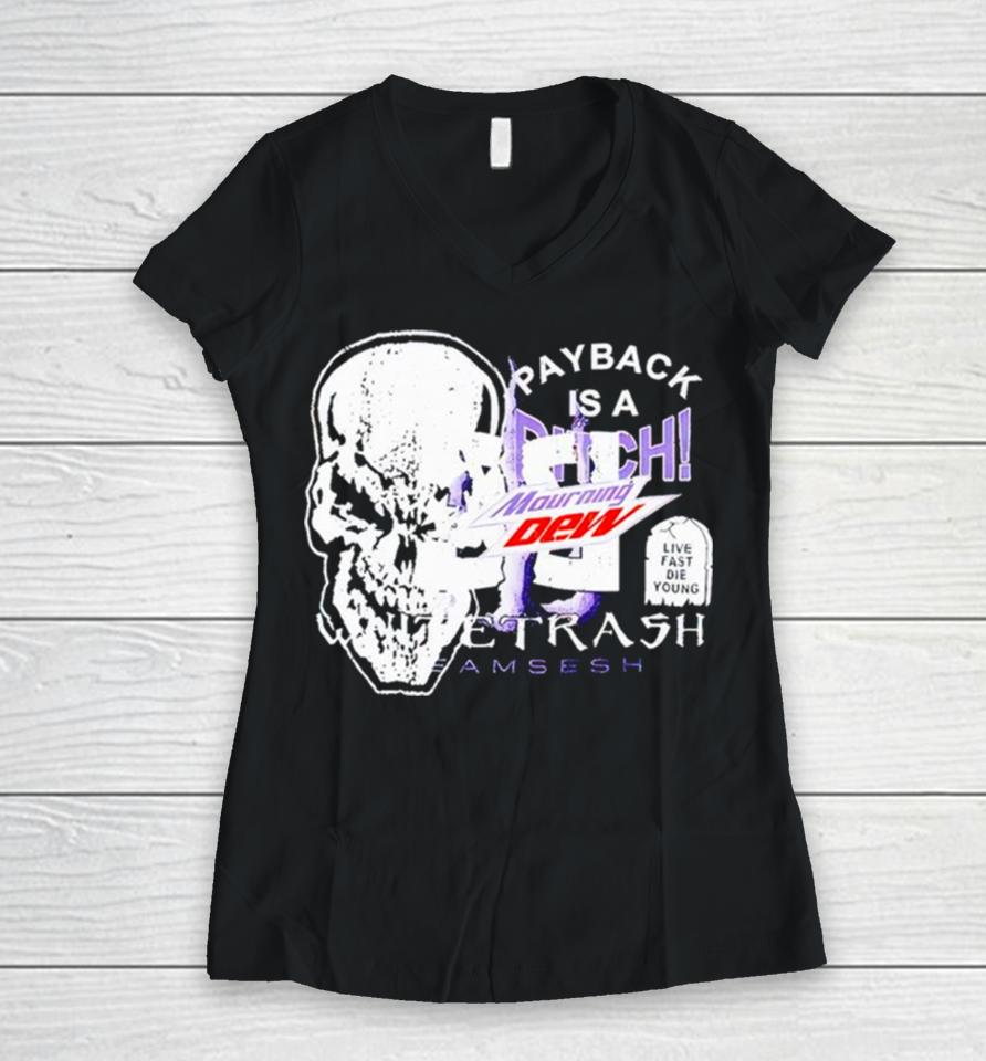 Teamsesh Trashadvertisement Washed Women V-Neck T-Shirt