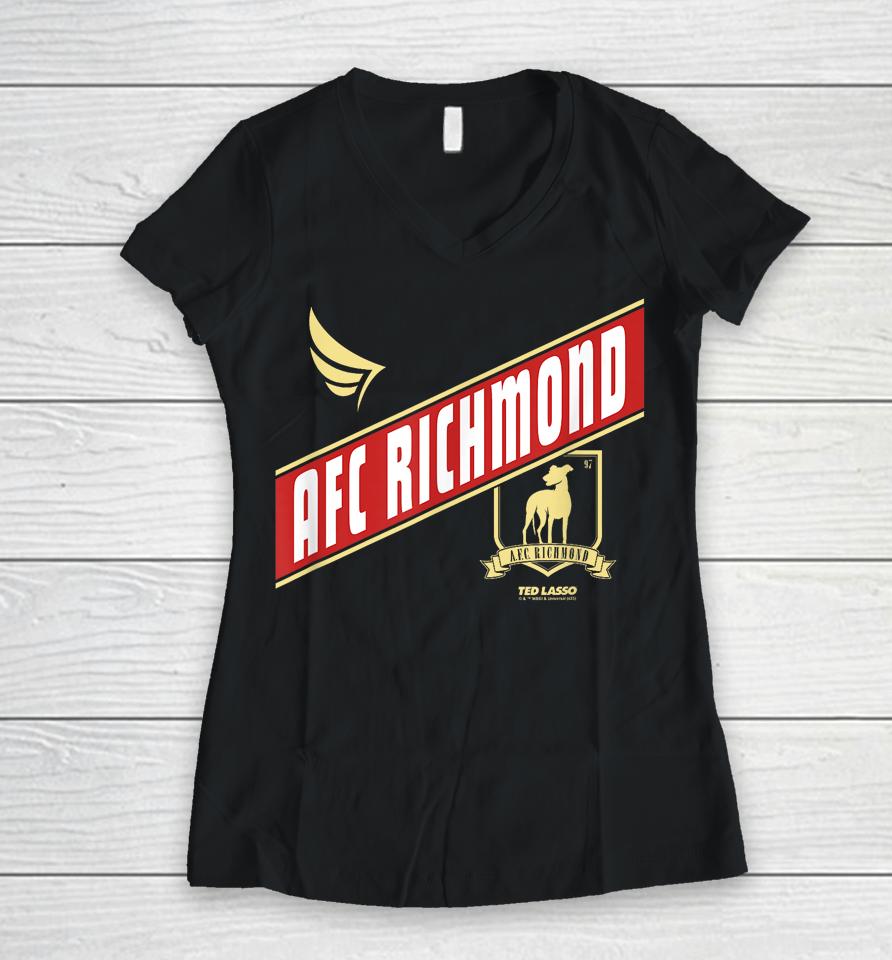 Ted Lasso Afc Richmond Crossed Band Logo Women V-Neck T-Shirt