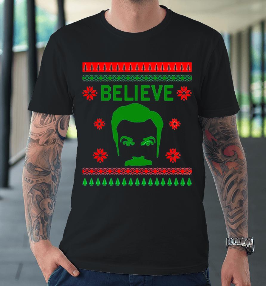 Ted Lasso Believe Ugly Christmas Premium T-Shirt