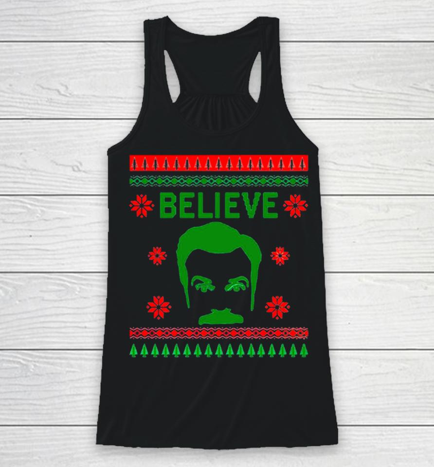 Ted Lasso Believe Ugly Christmas Racerback Tank