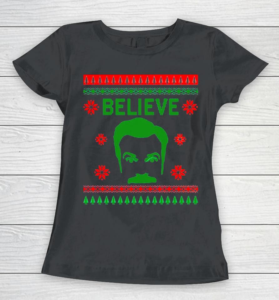 Ted Lasso Believe Ugly Christmas Women T-Shirt
