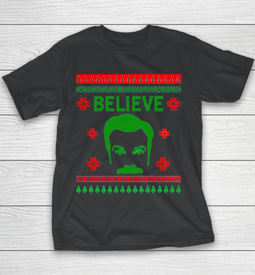 Ted Lasso Believe Ugly Christmas Youth T-Shirt