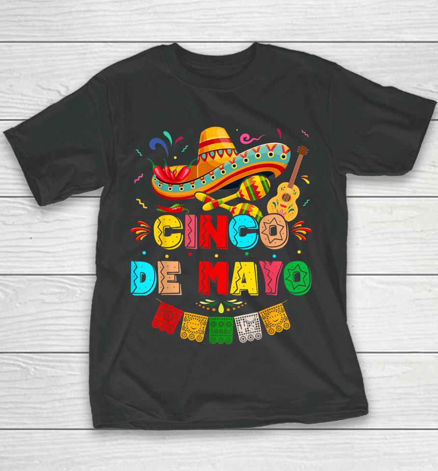 Tee Cinco De Mayo Lets Fiesta 5 De Mayo Squad Fiesta Mexican Youth T-Shirt